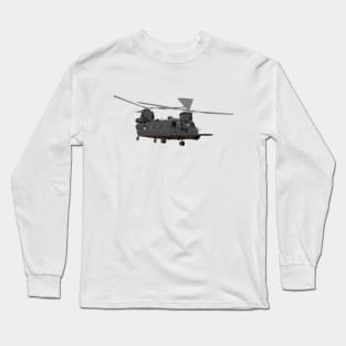 Military MH-47 Chinook Helicopter Long Sleeve T-Shirt